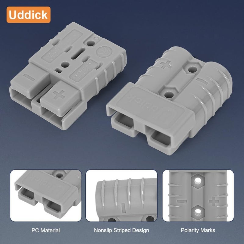 Uddick Battery Quick Disconnect Connecteur 600 V 50A, Grey, 10/12 AWG10PC - Image 3